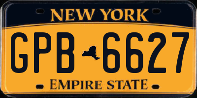 NY license plate GPB6627