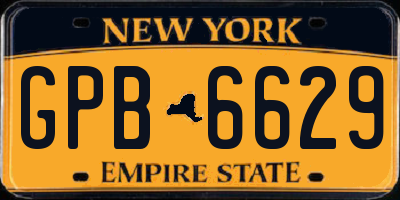 NY license plate GPB6629
