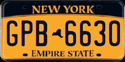 NY license plate GPB6630