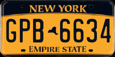 NY license plate GPB6634