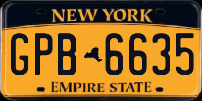 NY license plate GPB6635