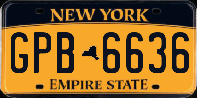 NY license plate GPB6636