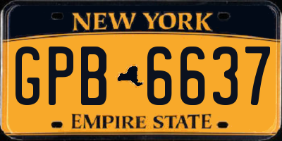 NY license plate GPB6637