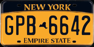 NY license plate GPB6642