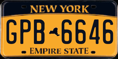 NY license plate GPB6646