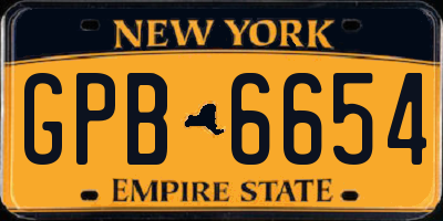 NY license plate GPB6654