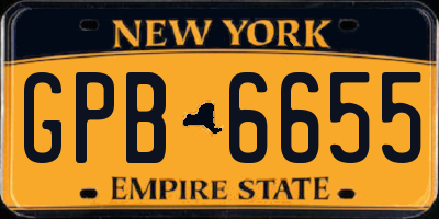 NY license plate GPB6655