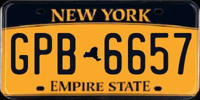 NY license plate GPB6657