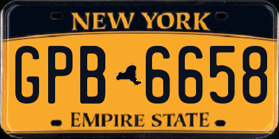 NY license plate GPB6658