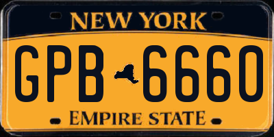 NY license plate GPB6660