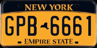 NY license plate GPB6661