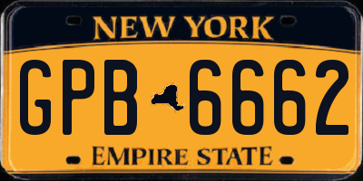 NY license plate GPB6662
