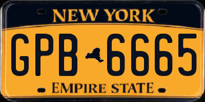 NY license plate GPB6665