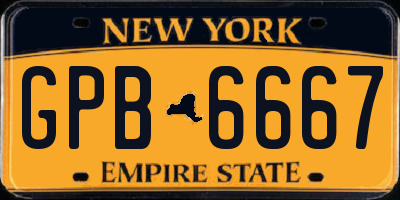 NY license plate GPB6667