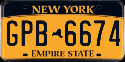 NY license plate GPB6674