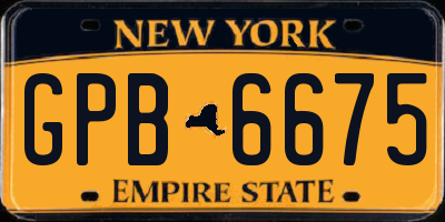 NY license plate GPB6675