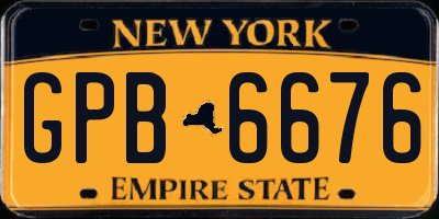 NY license plate GPB6676