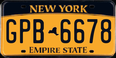 NY license plate GPB6678