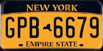 NY license plate GPB6679