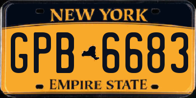 NY license plate GPB6683