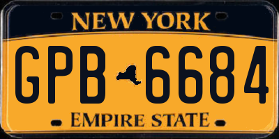 NY license plate GPB6684