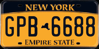 NY license plate GPB6688