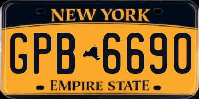 NY license plate GPB6690