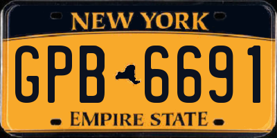 NY license plate GPB6691