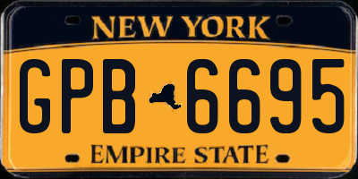 NY license plate GPB6695
