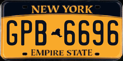 NY license plate GPB6696