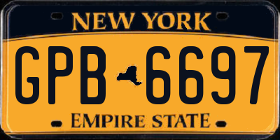 NY license plate GPB6697