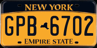 NY license plate GPB6702