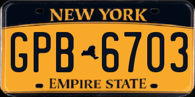 NY license plate GPB6703