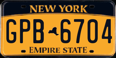 NY license plate GPB6704