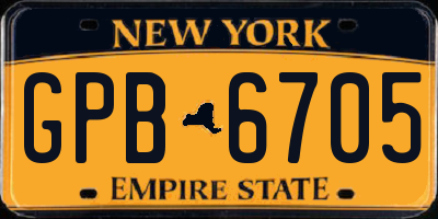 NY license plate GPB6705