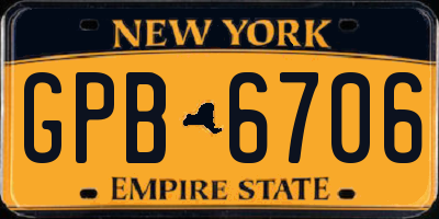 NY license plate GPB6706