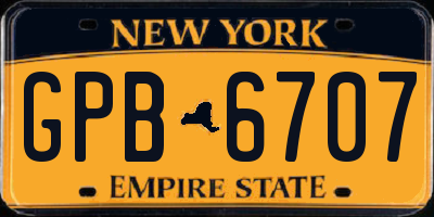 NY license plate GPB6707