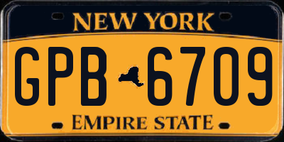 NY license plate GPB6709