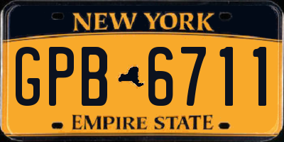 NY license plate GPB6711