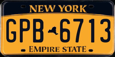 NY license plate GPB6713