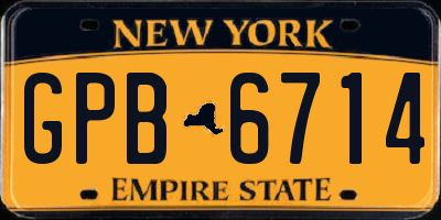 NY license plate GPB6714