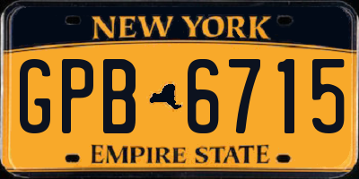 NY license plate GPB6715