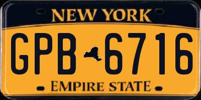 NY license plate GPB6716