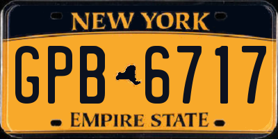 NY license plate GPB6717