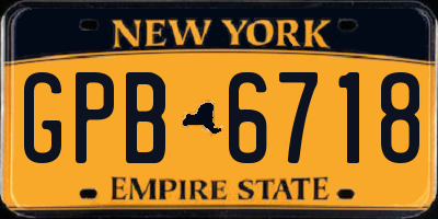 NY license plate GPB6718