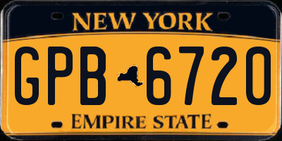 NY license plate GPB6720