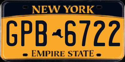 NY license plate GPB6722
