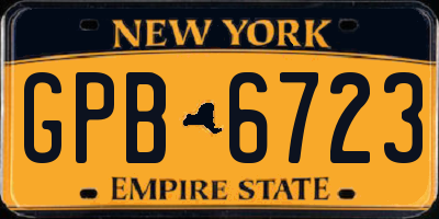 NY license plate GPB6723