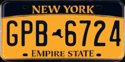 NY license plate GPB6724