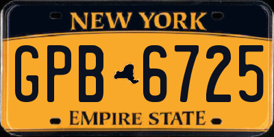 NY license plate GPB6725